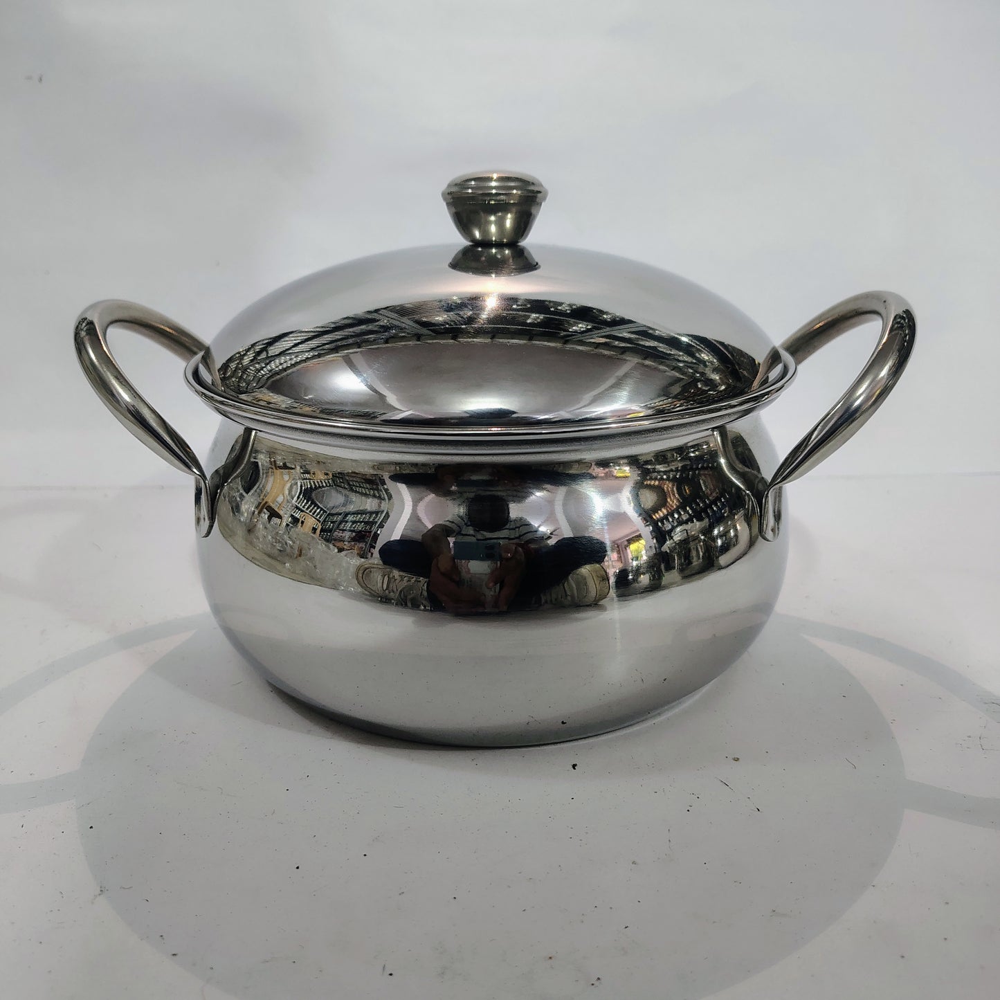 Asha-Stainless Steel body Serving Donga Set of 3 at Very Low Price.At Wholesale Rate With a big Belly