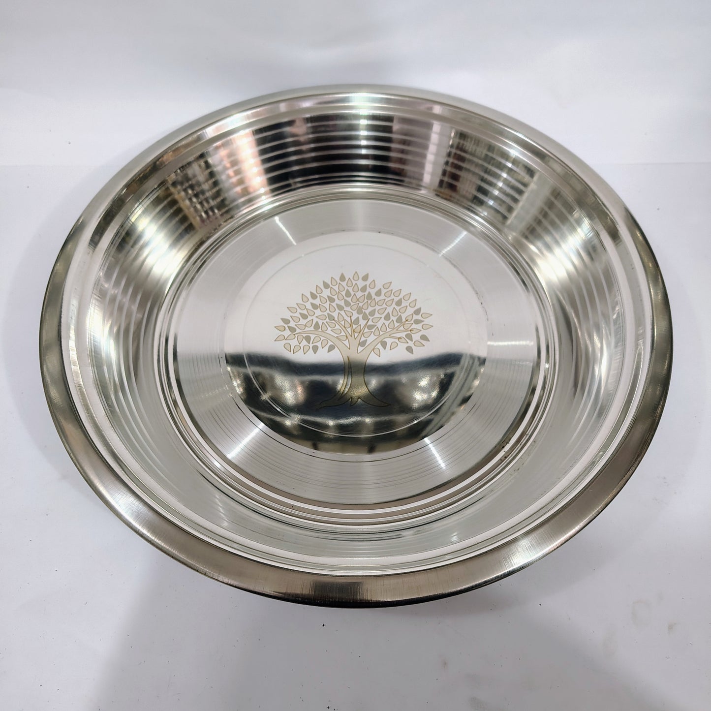 Asha-Steanless Steel Big Size Parat/Atta Kneading Utensil pure 100%-Top Quality Build