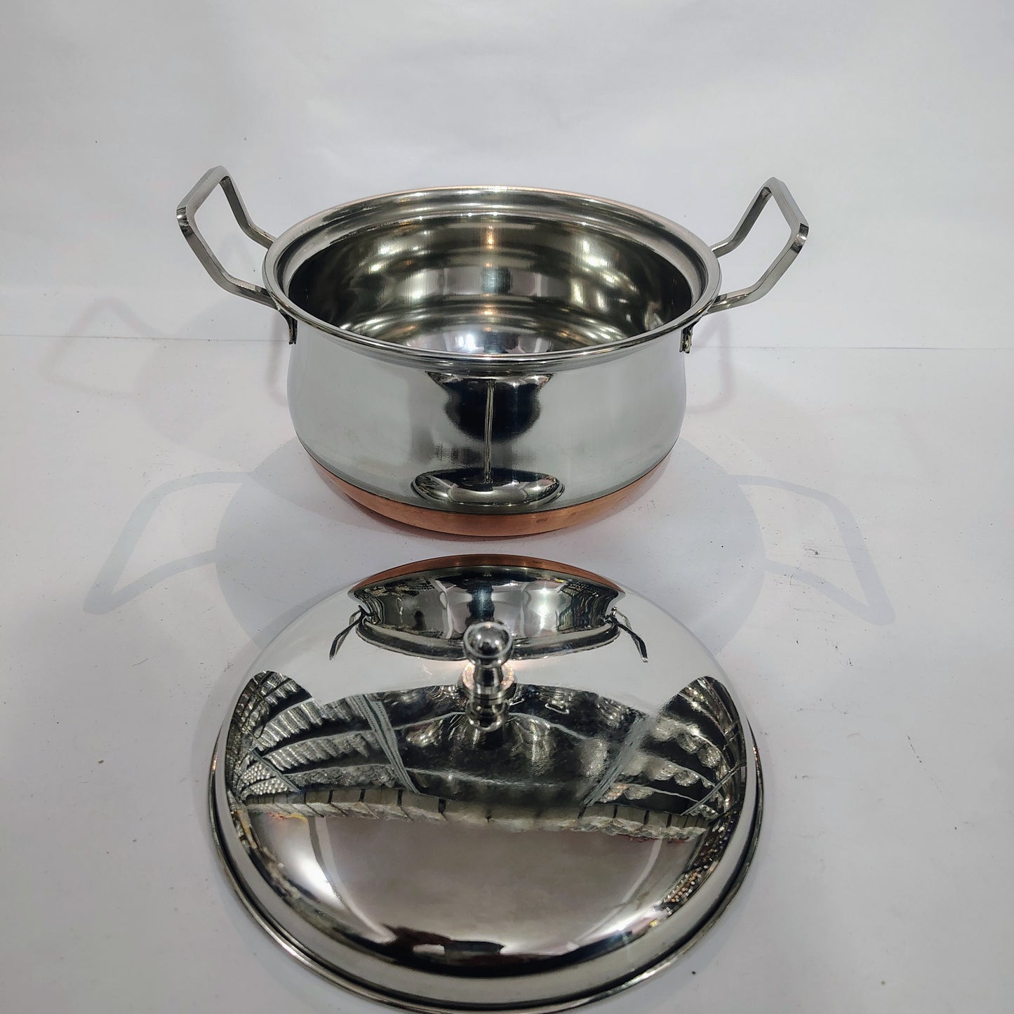 Asha-Stainless Steel body with Copper Bottom Donga Set of 3 at Very Low Price