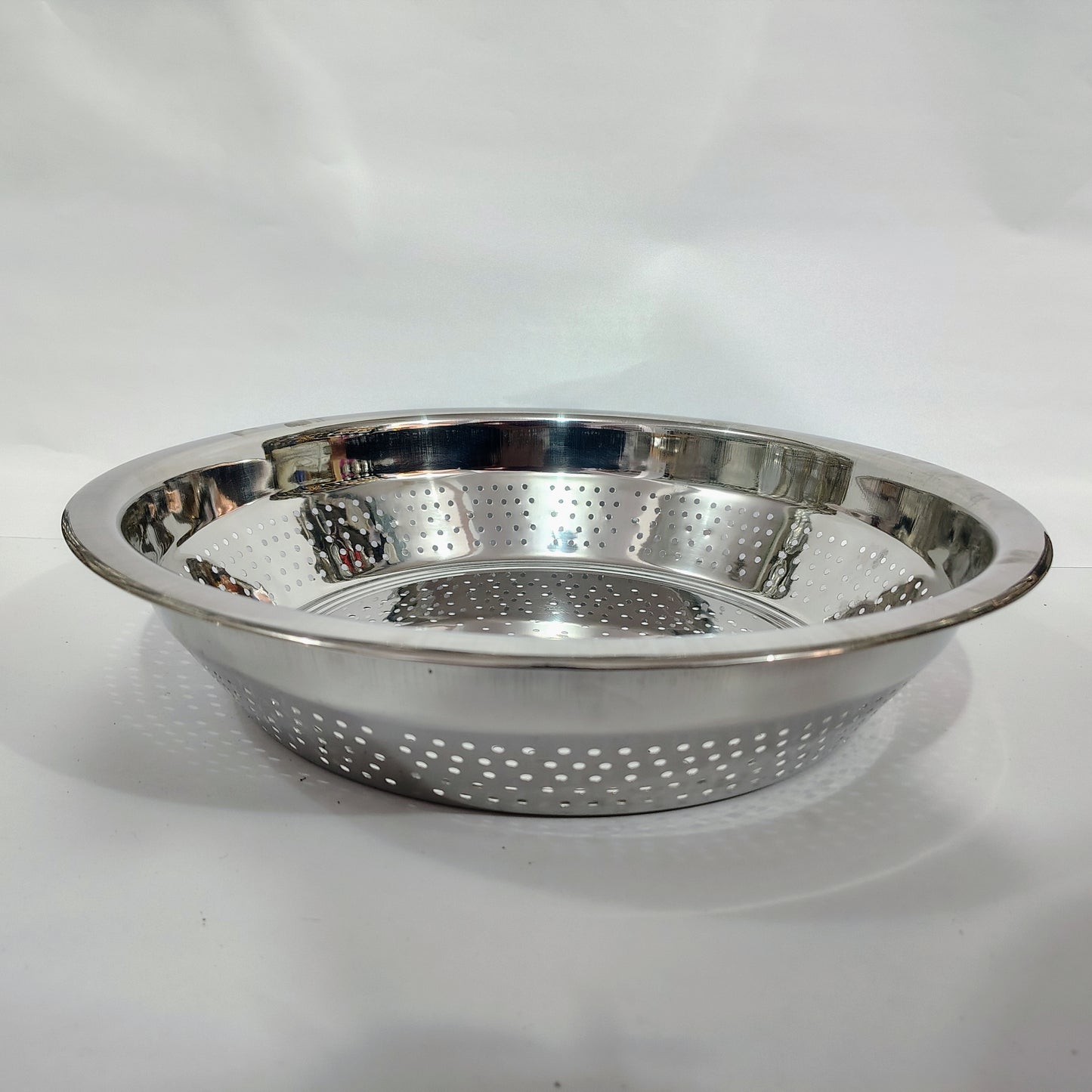 Asha-Stainless Steel Heavy -Steel Colander With Open holes (14.5 inch) ,100% original Quality-No Color Coating