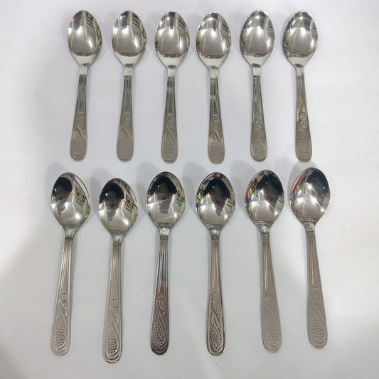 Asha-Stainless Steel-Premium Quality Spoon(set -12)-Sleek Design-Best Sturdy Quality-Made of 100% Pure Steel .Get Now at WholeSale Price
