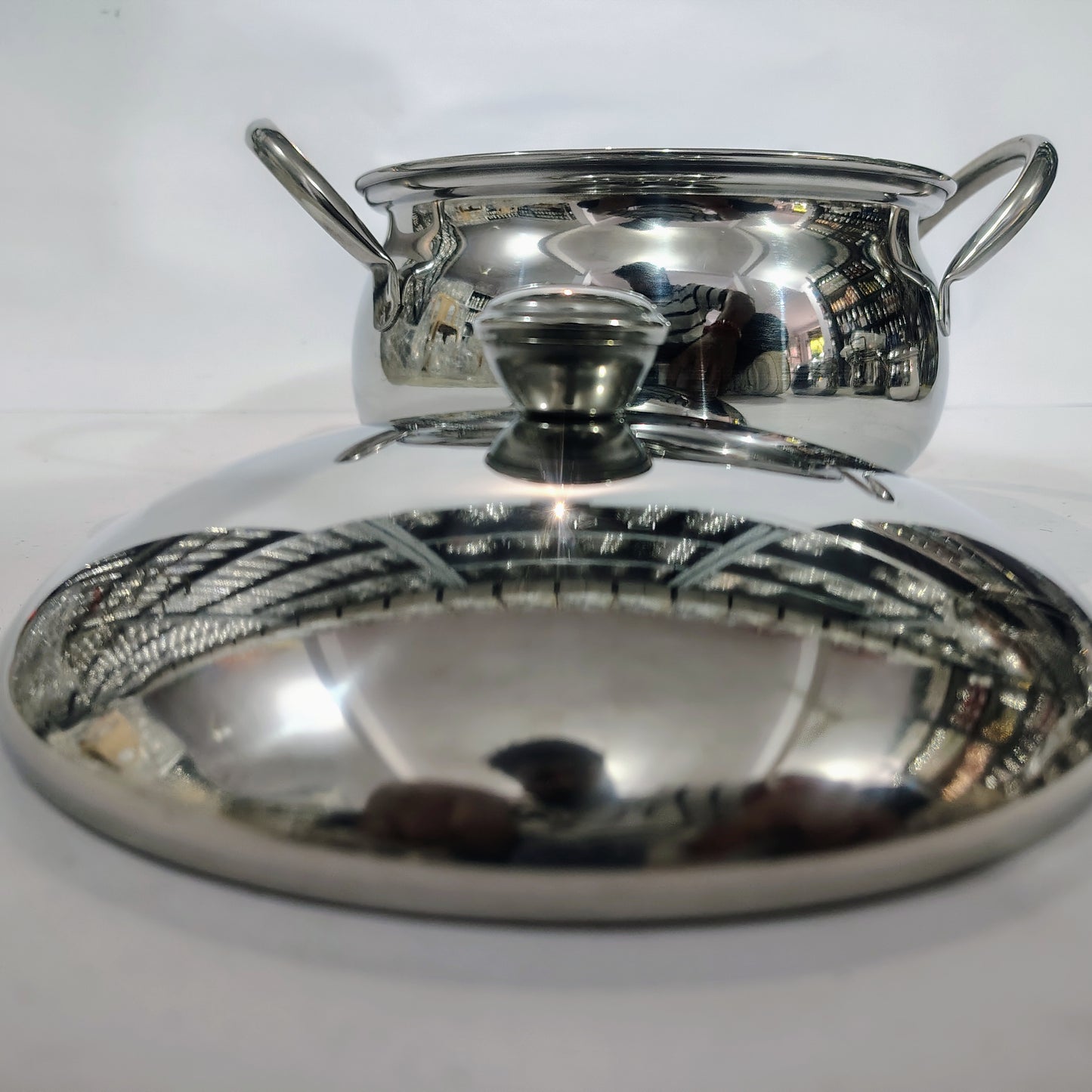 Asha-Stainless Steel body Serving Donga Set of 3 at Very Low Price.At Wholesale Rate With  a big Belly