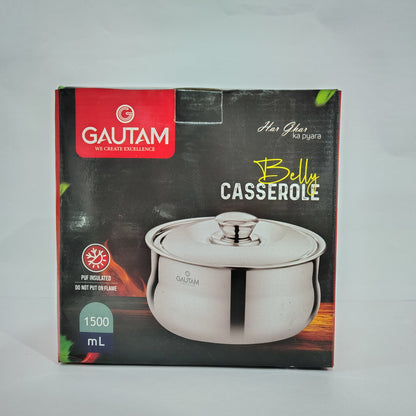 Asha-Stainless Steel- BELLY CASSEROLE.Top Quality Product and (50% Discount) 100% Pure Steel
