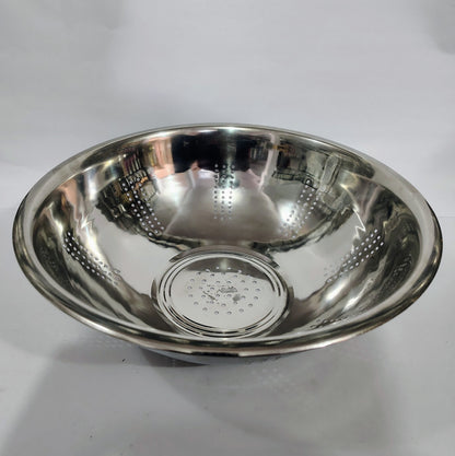 Asha-Stainless Steel Colander,Rice Washing Dish,Chalna-Made of 100% Pure Steel No Color Coating,Perfect Hard Body