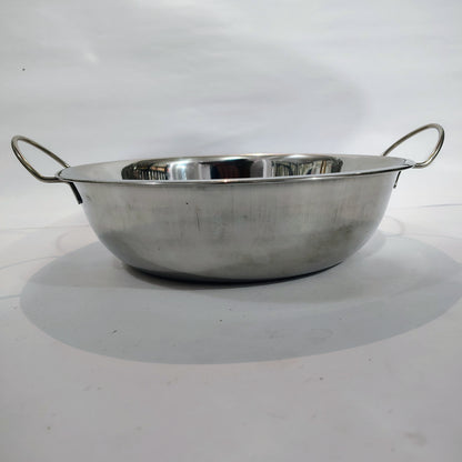 Asha-Stanless Steel Small Kadhai for food  Server/100% Steel/No Color Coating