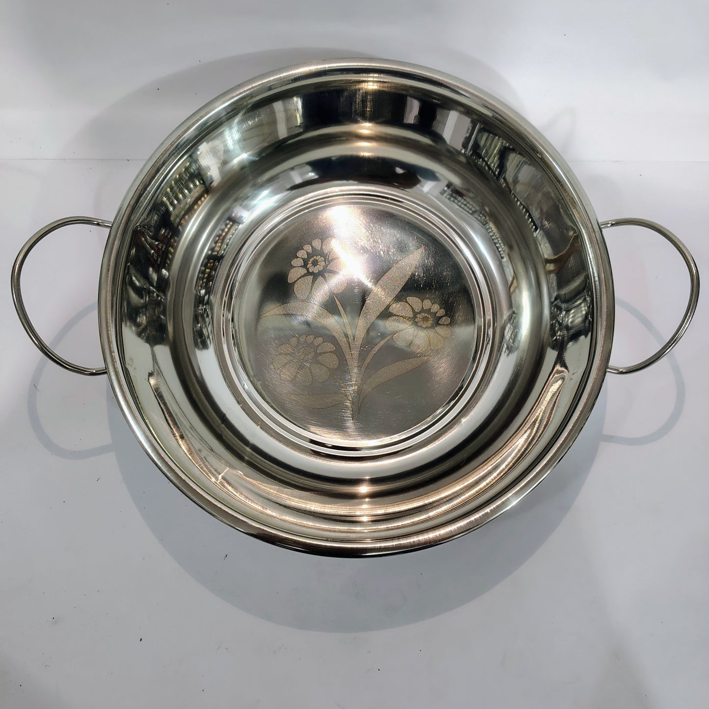 Asha-Stanless Steel Small Kadhai for food  Server/100% Steel/No Color Coating