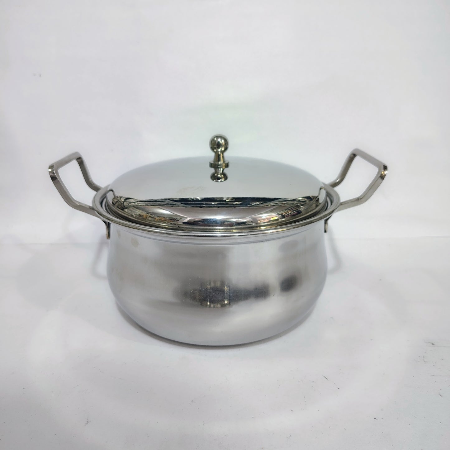 Asha-Stainless Steel body  Donga Set of 3 Beautiful Design,Lid,Plain Design-Heavy Build Quality,Food Serving Donga.