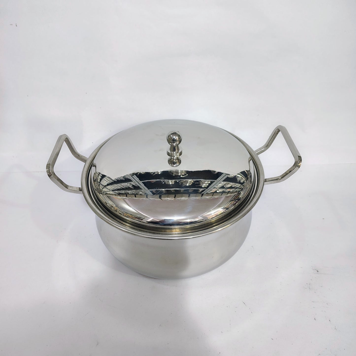 Asha-Stainless Steel body  Donga Set of 3 Beautiful Design,Lid,Plain Design-Heavy Build Quality,Food Serving Donga.