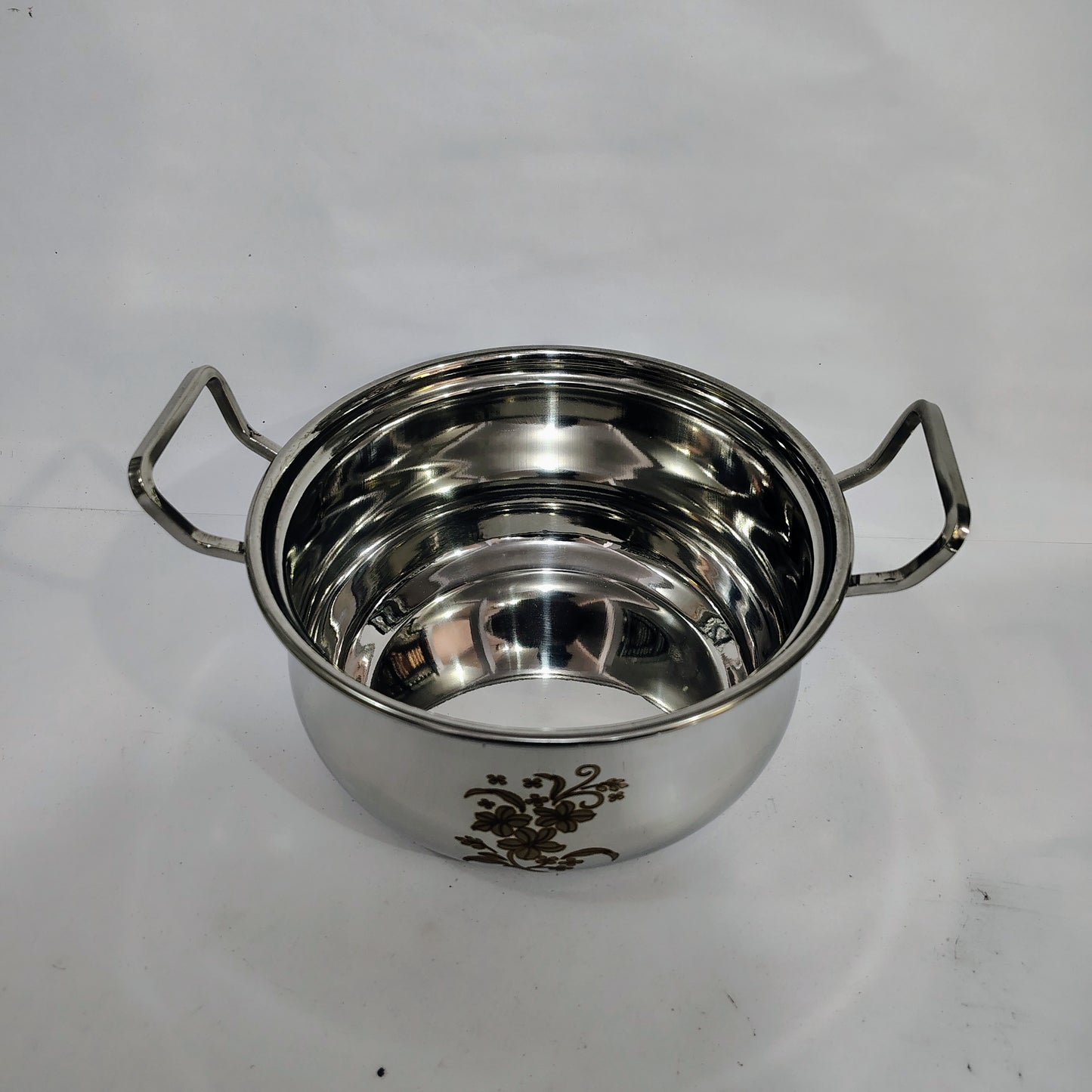 Asha-Stainless Steel body  Donga Set of 3 Beautiful Design,Lid-Heavy Build Quality,Food Serving Donga.