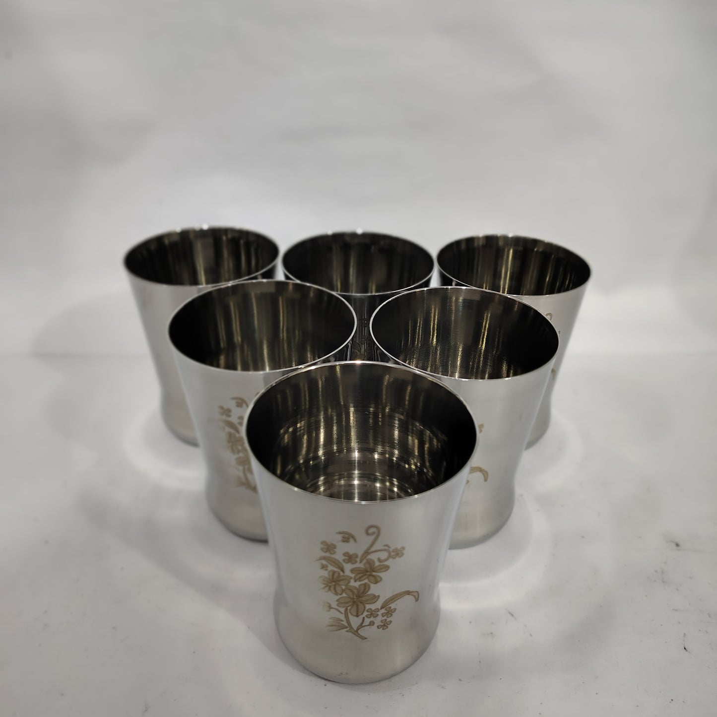Asha-Stainless Steel Glass Set of 6 with Premium Design,At Best Price ,Wholsale Rate-Heavy Build made with Best  Quality Steel