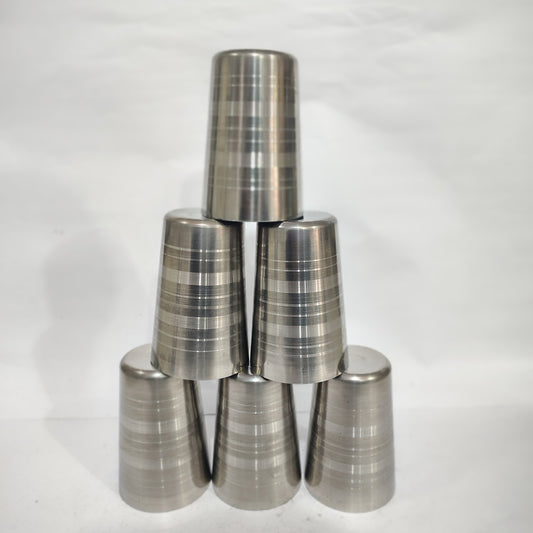 Asha-Stainless Steel Glass Set of 6,At Best Price ,Wholsale Rate-Heavy Build made with Best  Quality Steel