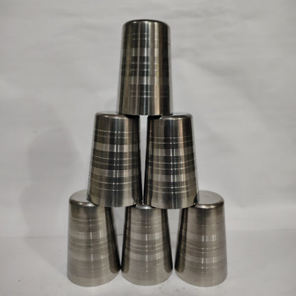 Asha-Stainless Steel Glass Set of 6,At Best Price ,Wholsale Rate-Heavy Build made with Best  Quality Steel