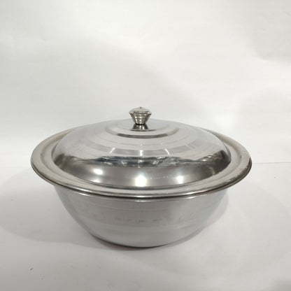Asha-Stainless Steel Heavy -Steel Donga-Serving Bowl-Big Storage Bowl With Lid,100% original Quality-No Color Coating