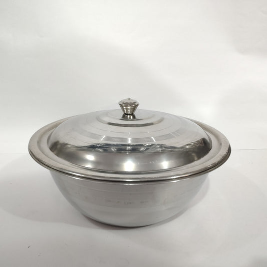 Asha-Stainless Steel Heavy -Steel Donga-Serving Bowl-Big Storage Bowl With Lid,100% original Quality-No Color Coating