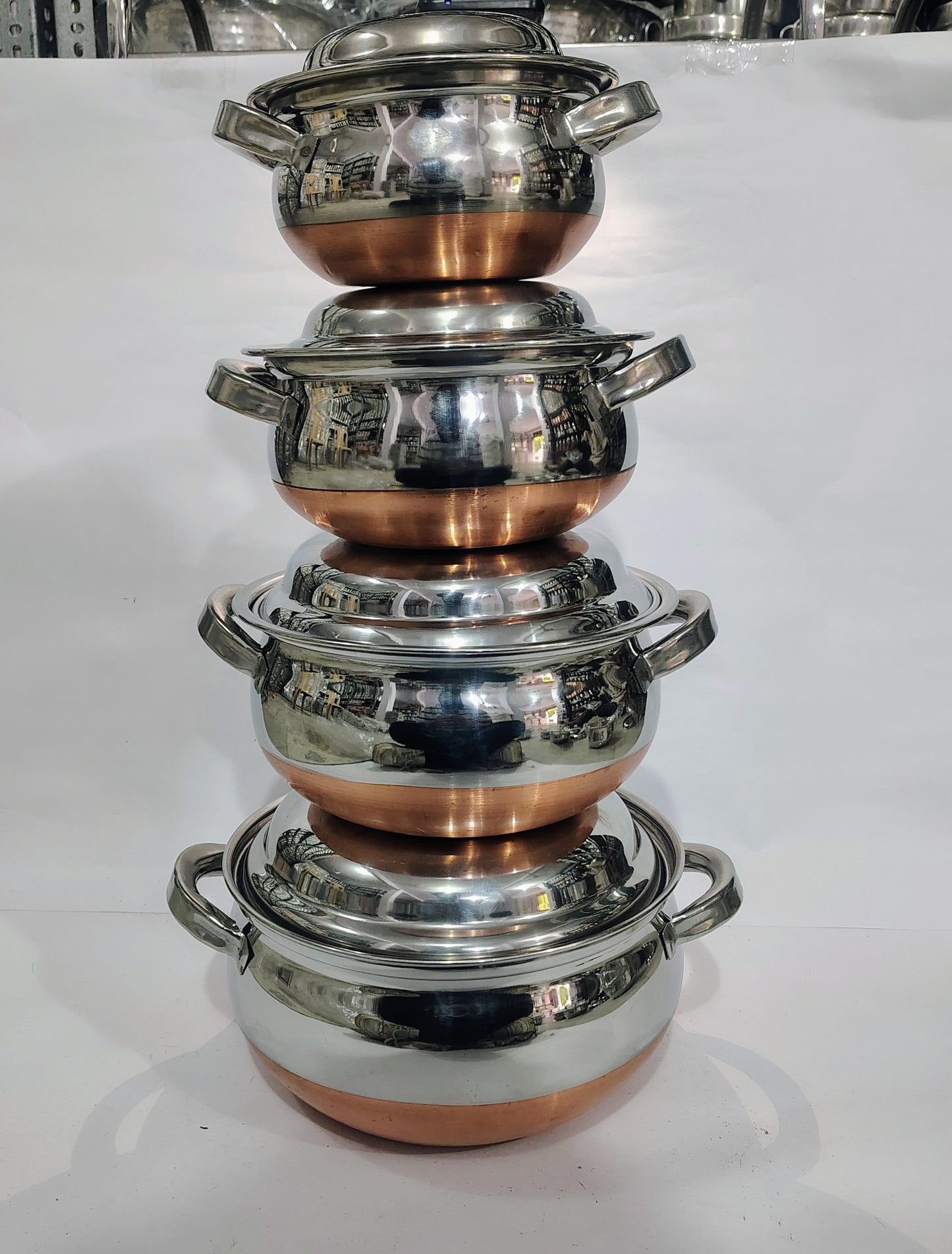Asha-Stainless Steel body with Copper Bottom Donga Set of 4 at Very Low Price