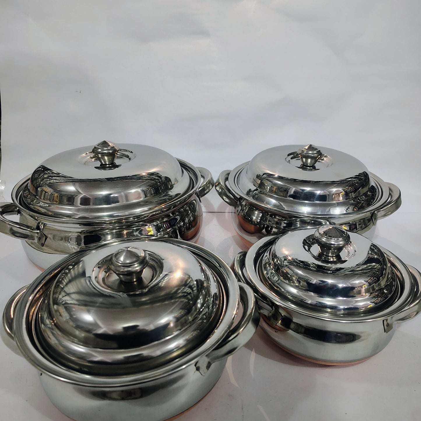 Asha-Stainless Steel body with Copper Bottom Donga Set of 4 at Very Low Price