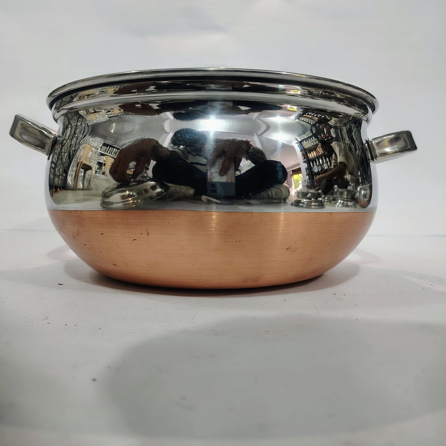 Asha-Stainless Steel body with Copper Bottom Donga Set of 4 at Very Low Price