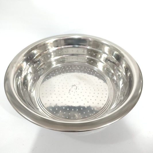 Asha-Stainless Steel Heavy -Steel Colander With Open holes (13.5 inch) ,100% original Quality-No Color Coating
