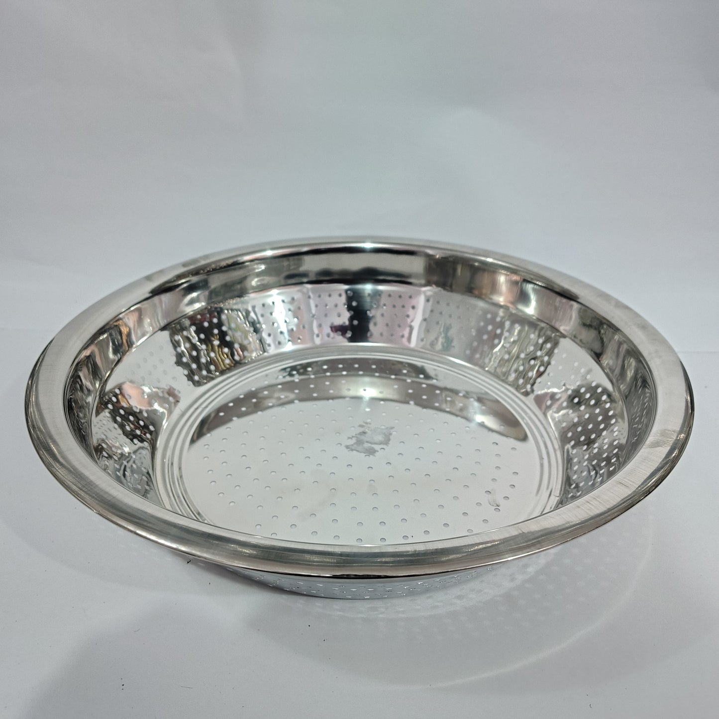 Asha-Stainless Steel Heavy -Steel Colander With Open holes (14.5 inch) ,100% original Quality-No Color Coating