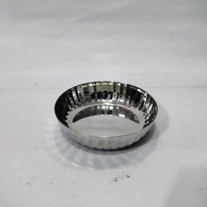 Asha-Premium Thali Set-Made of Pure Stainless Steel with Beautiful Design-1 Big(12 Inch) thali,1 Spoon,1 Big Glass,2 Vegetable Katori,1 Sweat Katori