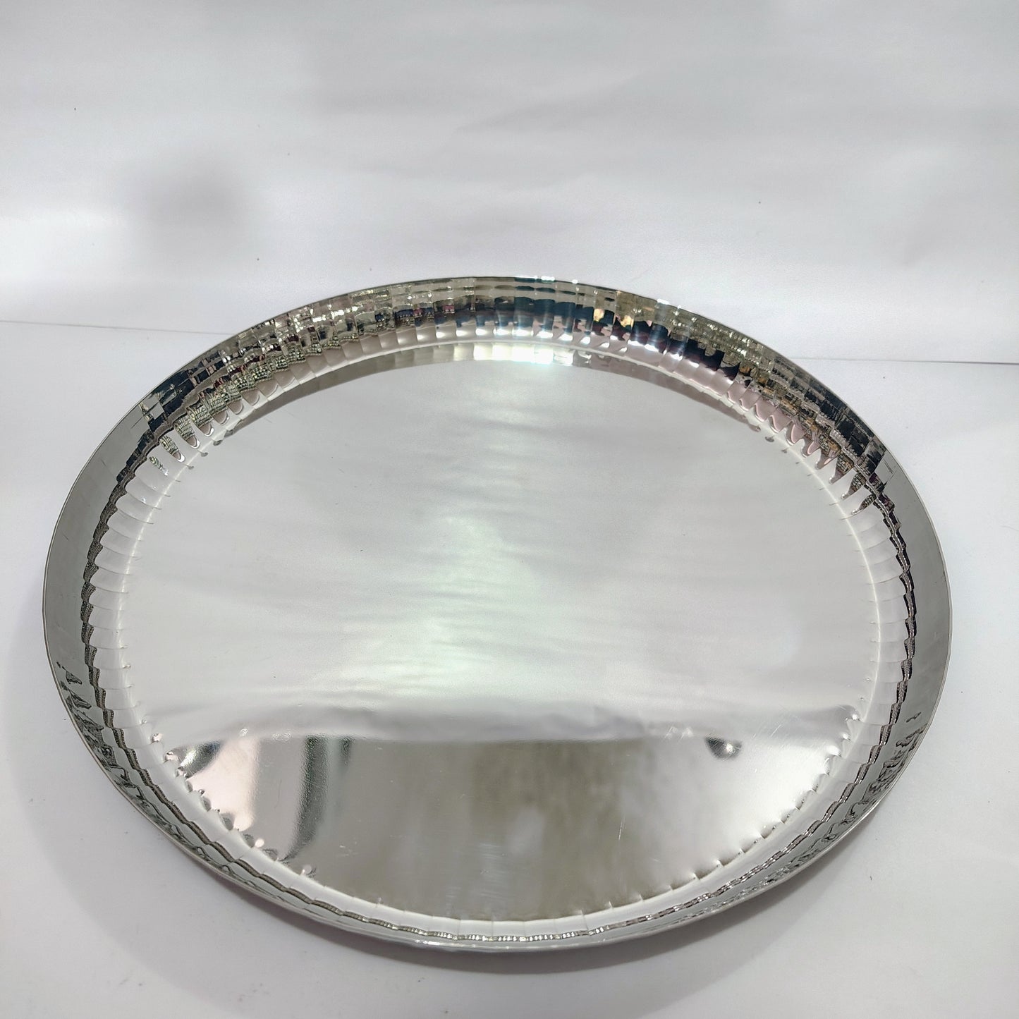 Asha-Premium Thali Set-Made of Pure Stainless Steel with Beautiful Design-1 Big(12 Inch) thali,1 Spoon,1 Big Glass,2 Vegetable Katori,1 Sweat Katori