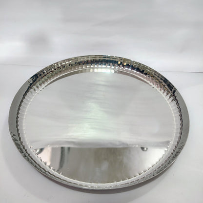 Asha-Premium Thali Set-Made of Pure Stainless Steel with Beautiful Design-1 Big(12 Inch) thali,1 Spoon,1 Big Glass,2 Vegetable Katori,1 Sweat Katori